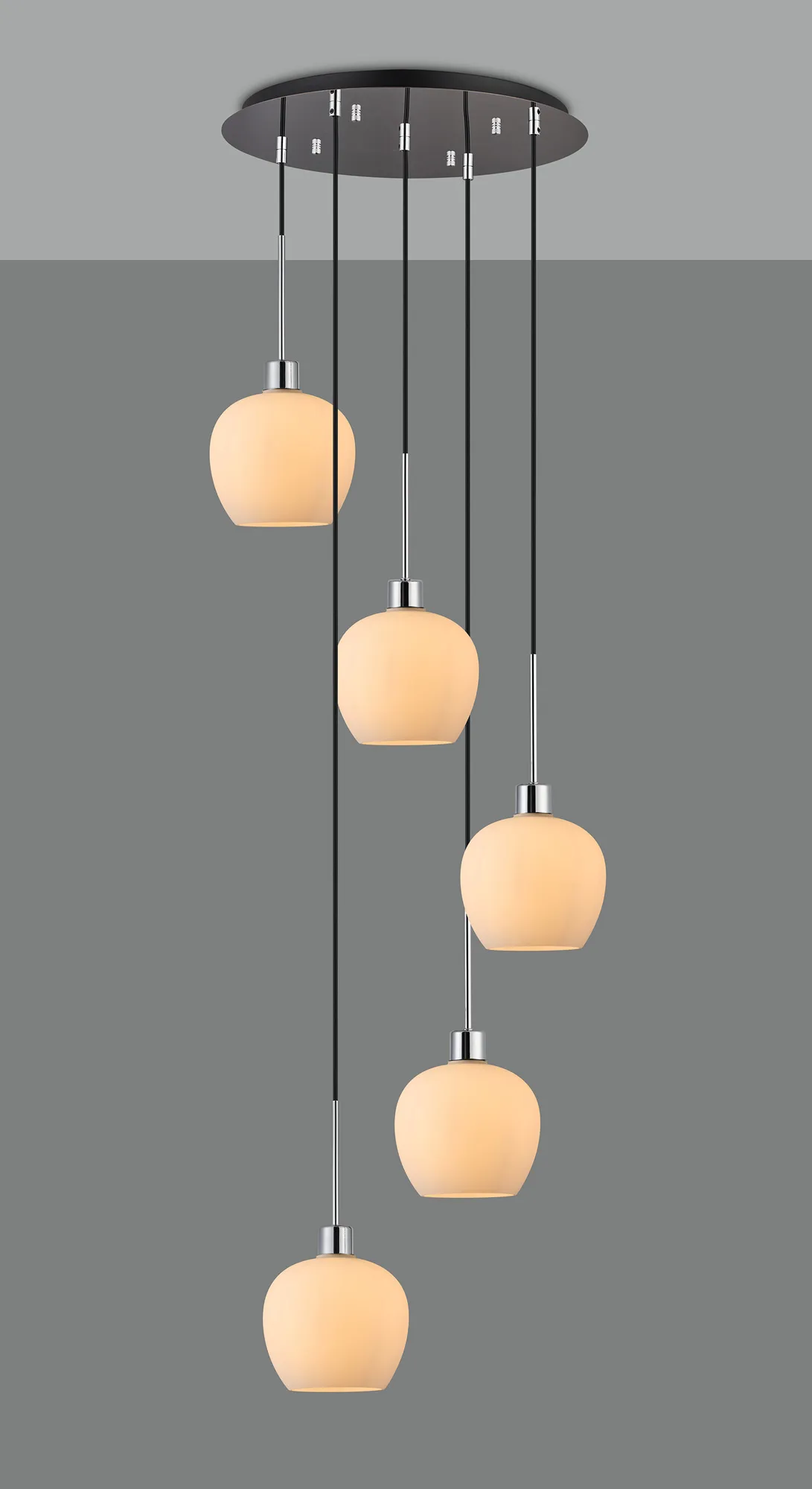 Lori Polished Chrome Ceiling Lights Deco Multiple Pendant